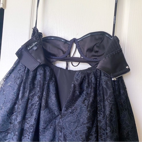 FLL Dress Regina Mini Lace Satin Strapless Cutout Babydoll Underwire Black S GUC - Picture 7 of 10
